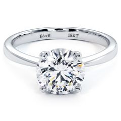 4 Prong Head for Round Cut Center, Tapered Shank, Solitaire Engagement Ring Setting in Platinum