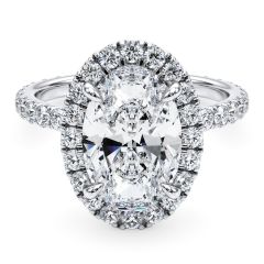 Oval Halo Micropavé Diamond Engagement Ring Setting (0.54ctw)