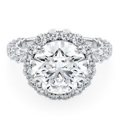 Round Halo Diamond Engagement Ring Setting (1.60ctw) in 18k White Gold