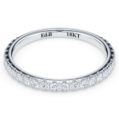 3/4 Way Micropave Diamond Wedding Band (0.35ctw) in 18K White Gold